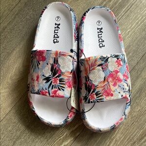 Mudd Floral Slide Sandals - Multicolor Womens Sz 7 NWT